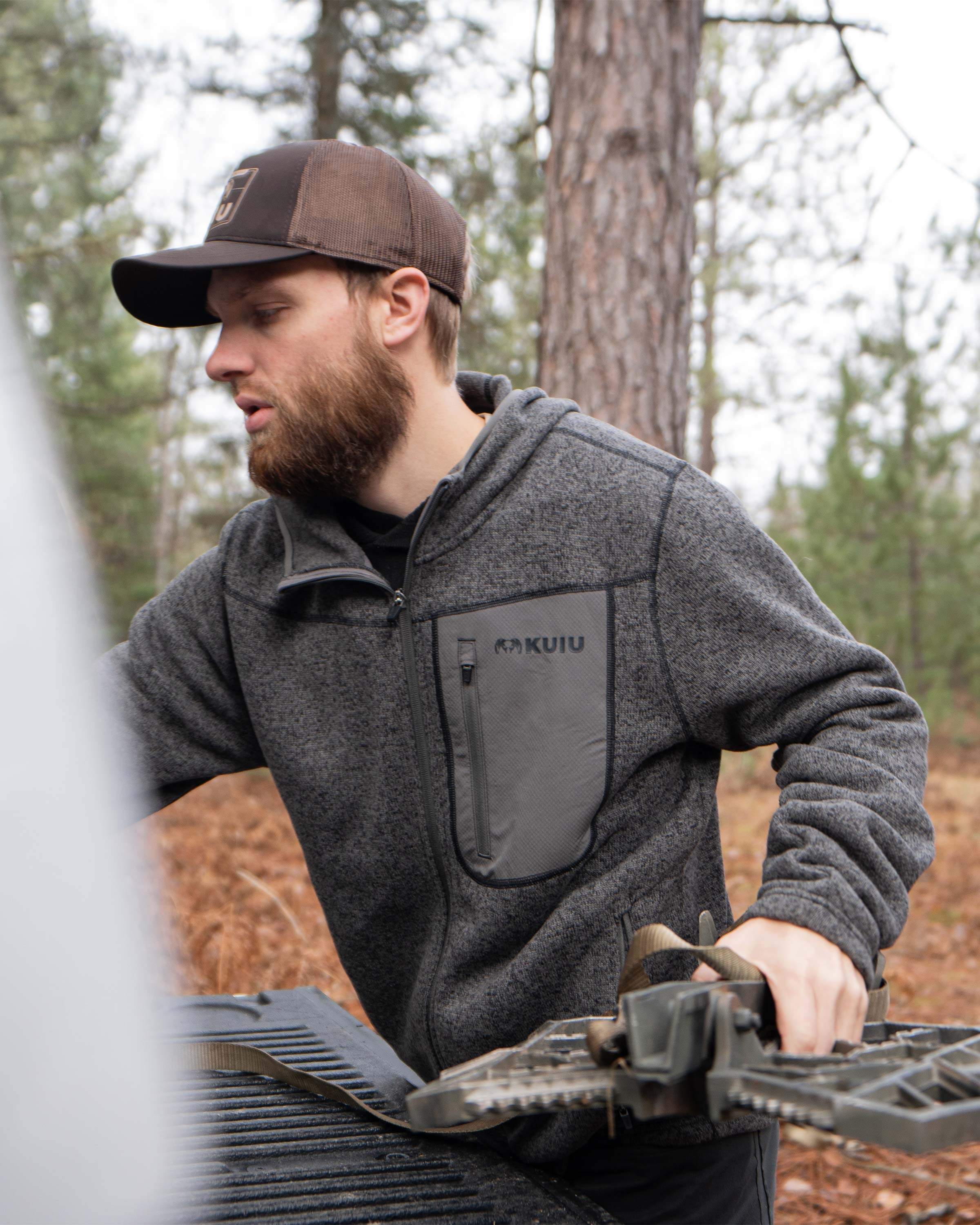 Base Camp Hooded Sweater | Heather Black - Image 4